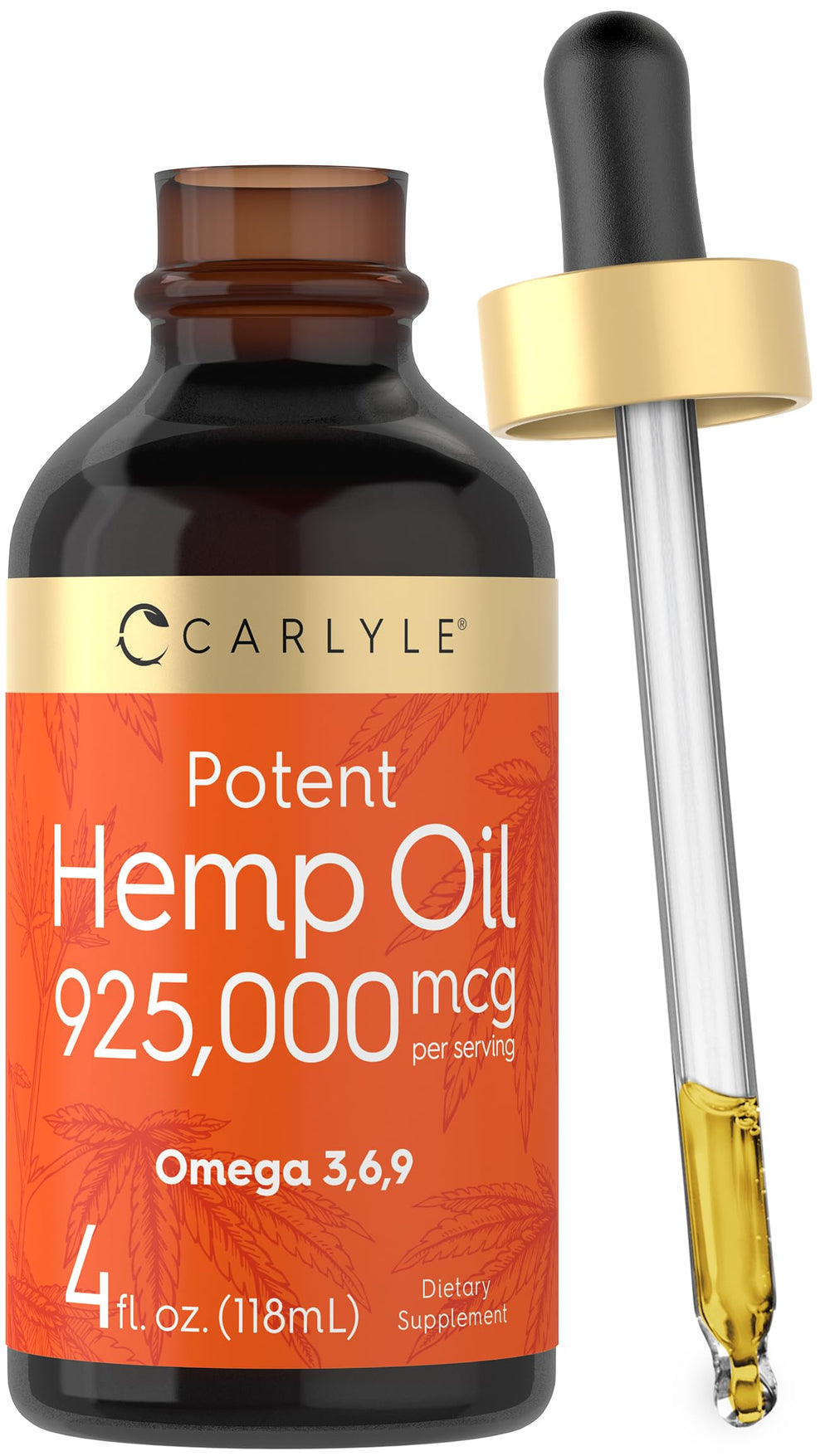 Carlyle Hemp Seed Oil 925000 mcg bottle front view