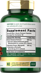 Ingredients include Horse Chestnut extract and Calendula