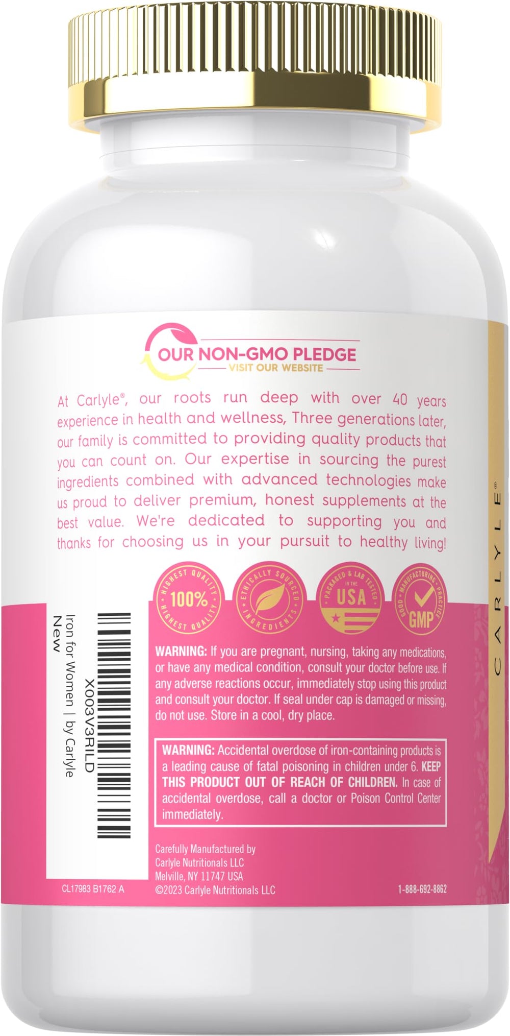 Carlyle Iron Supplement box packaging