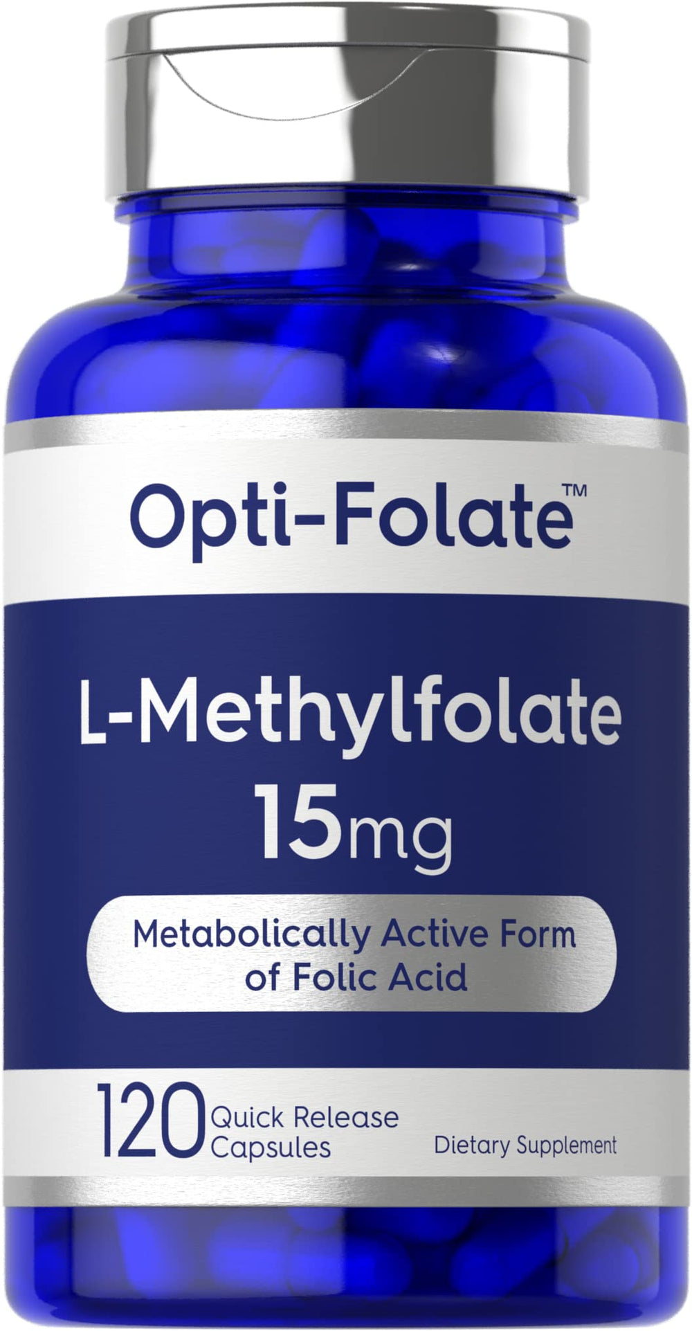 Bottle of Carlyle L-Methylfolate 15mg 120 capsules