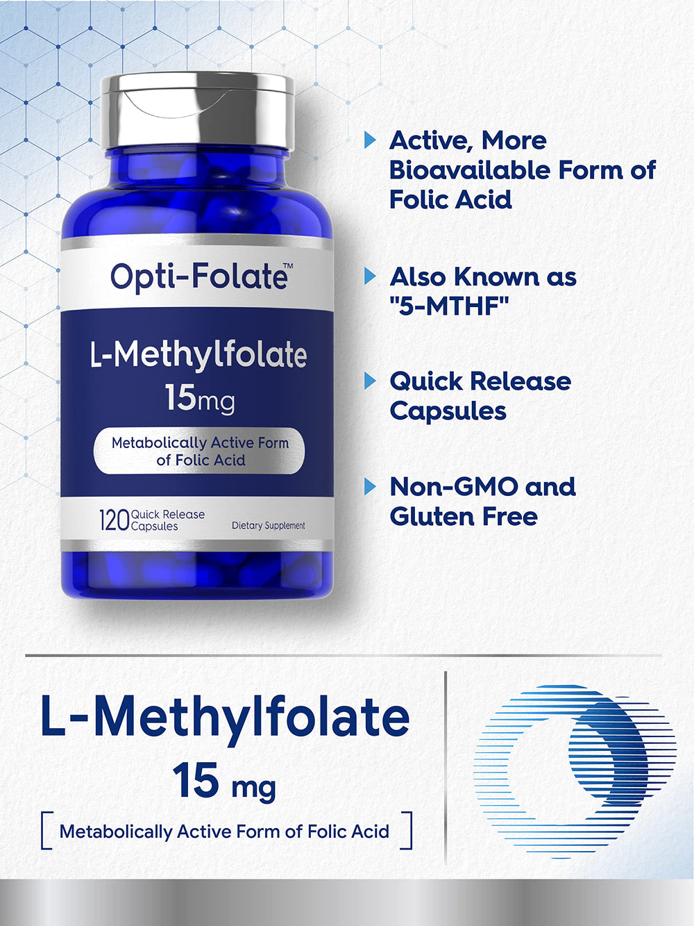 Capsules from Carlyle L-Methylfolate 15mg bottle