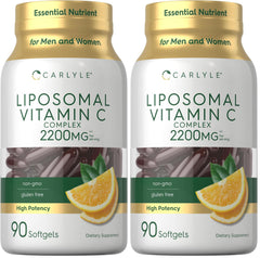 Front view of Carlyle Liposomal Vitamin C bottle with label