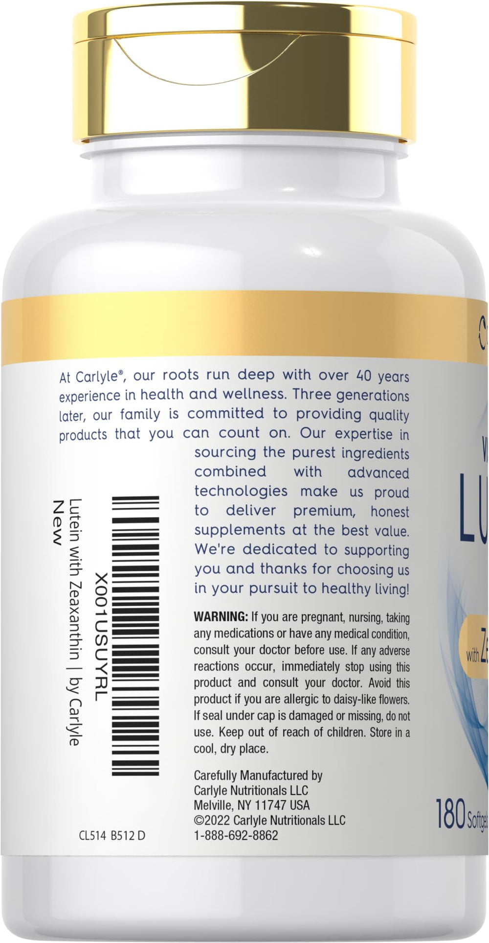 Non-GMO and Gluten-Free icons on Carlyle packaging