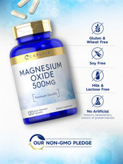 Supplement facts panel for Carlyle Magnesium Oxide 500mg