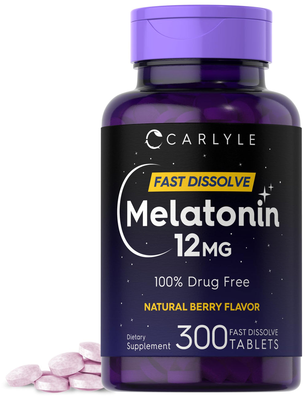 Carlyle Melatonin 12 mg fast-dissolve tablets – front view