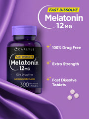 Melatonin fast-dissolve tablets with natural berry flavor