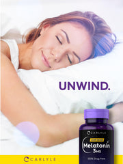 Close-up of Carlyle Melatonin 3mg bottle label