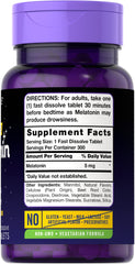 Carlyle Melatonin 5 mg fast dissolve berry flavor label