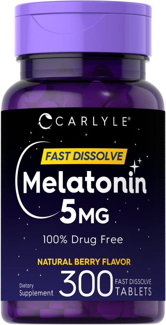 Carlyle Melatonin 5 mg Fast Dissolve Berry flavor bottle