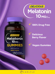 Nutrition facts and serving details on Carlyle Melatonin Gummies label