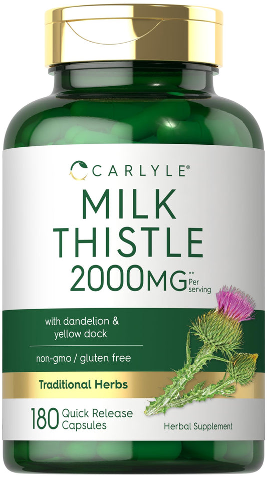 Hero image of Carlyle Milk Thistle 2000mg bottle with 180 capsules
