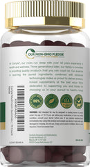 Front label showing Non-GMO and Gluten Free on Carlyle gummies