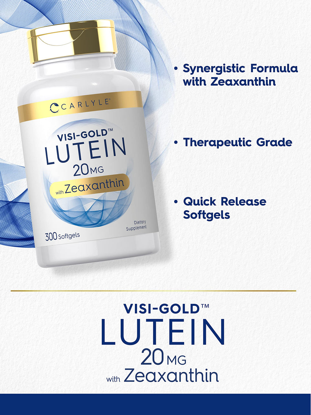 Nutritional supplement bottle showing non-GMO and gluten-free claim