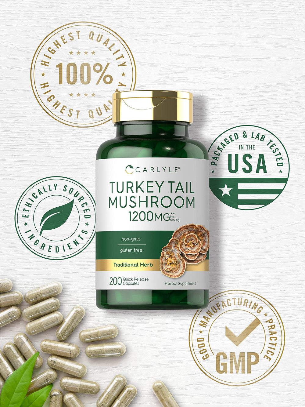 Non-GMO and gluten-free Carlyle supplement label