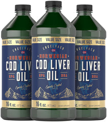 Front view of Carlyle Norwegian Cod Liver Oil 16oz bottle