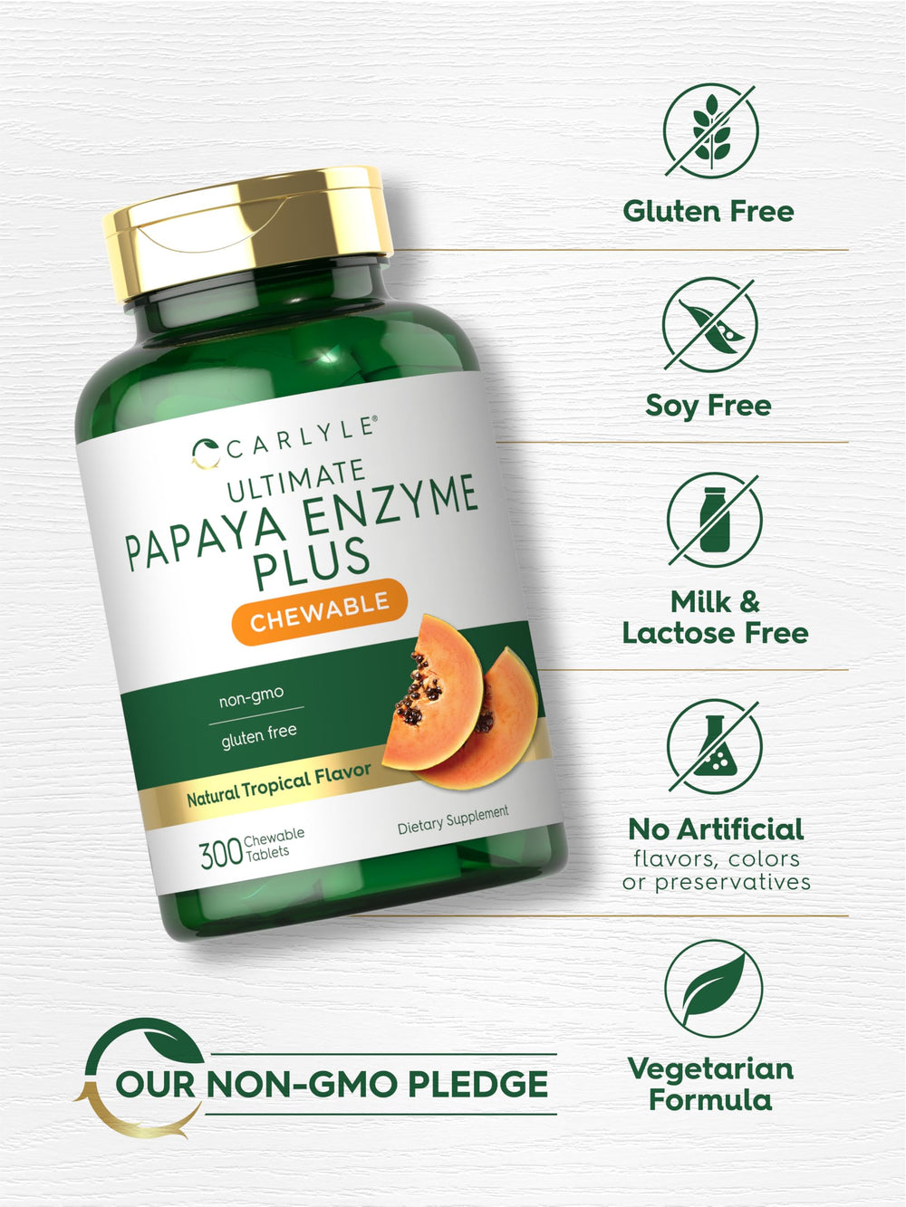 Enzyme complex ingredients panel on Carlyle Papaya product