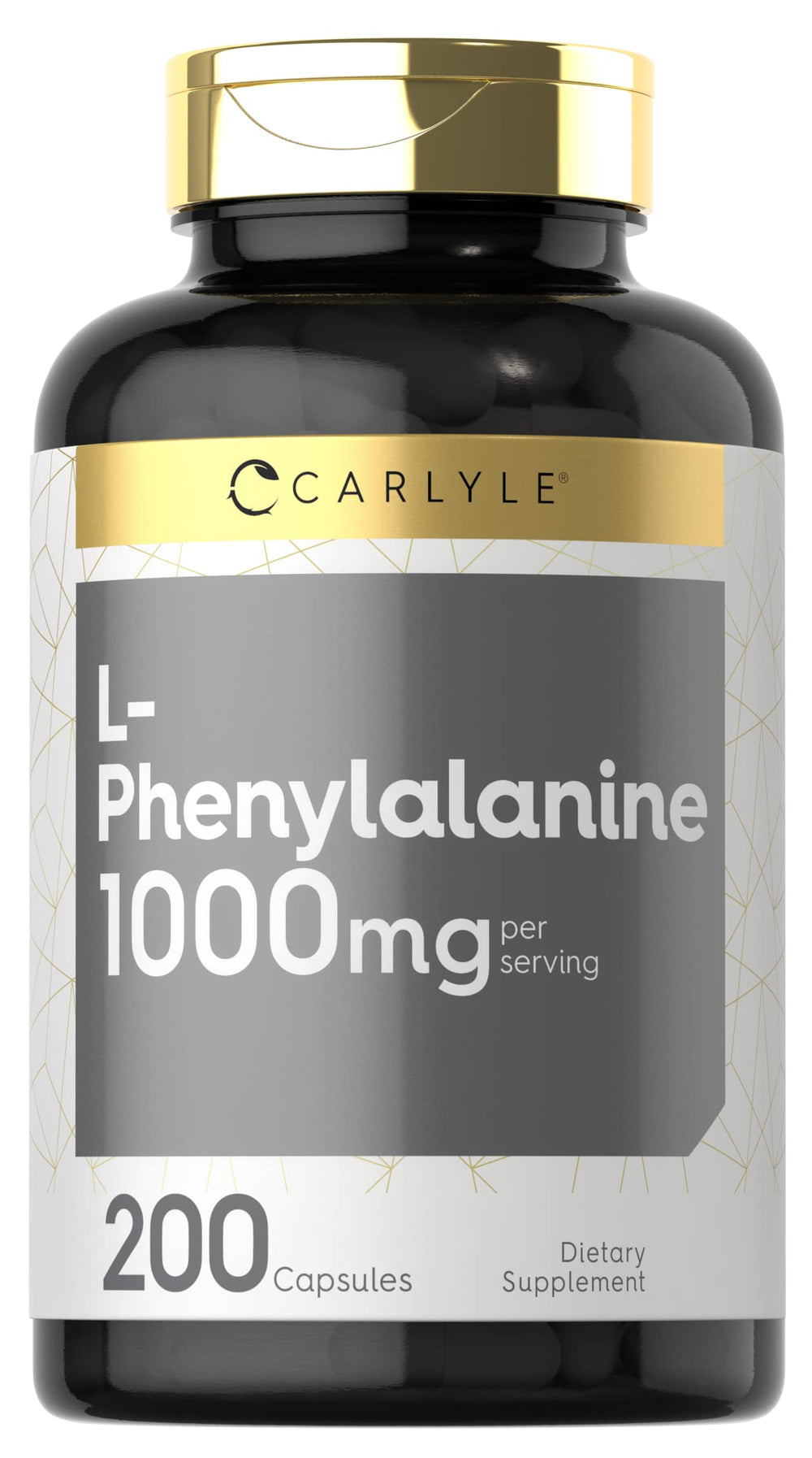 Bottle of Carlyle L-Phenylalanine 1000mg capsules