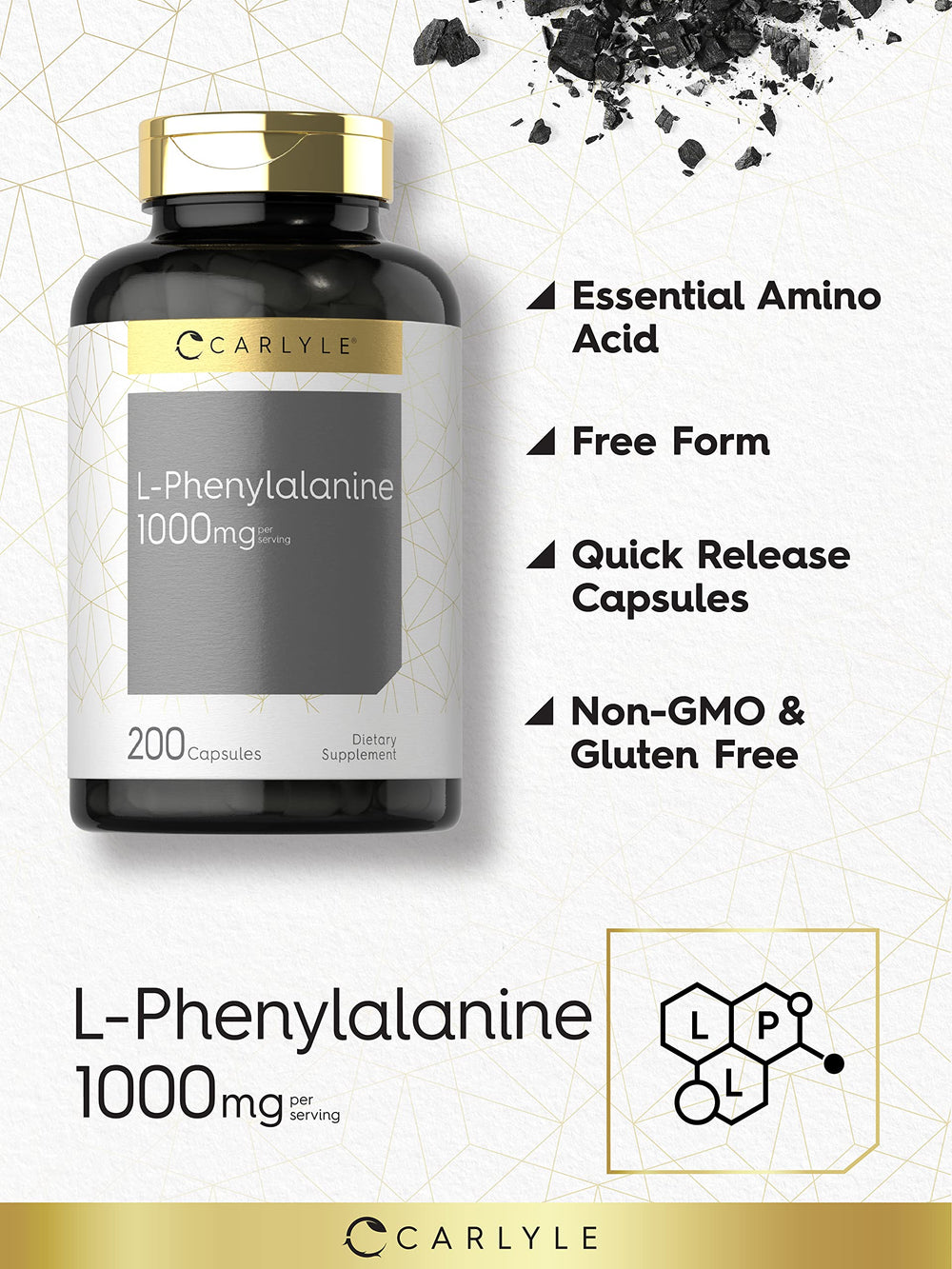 L-Phenylalanine capsules arranged on a tray