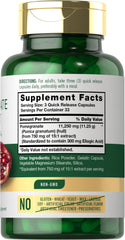 Pomegranate extract Ellagic Acid content 300mg per serving label
