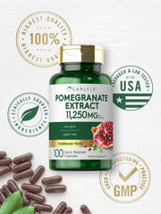 Supplement facts panel for Carlyle pomegranate extract