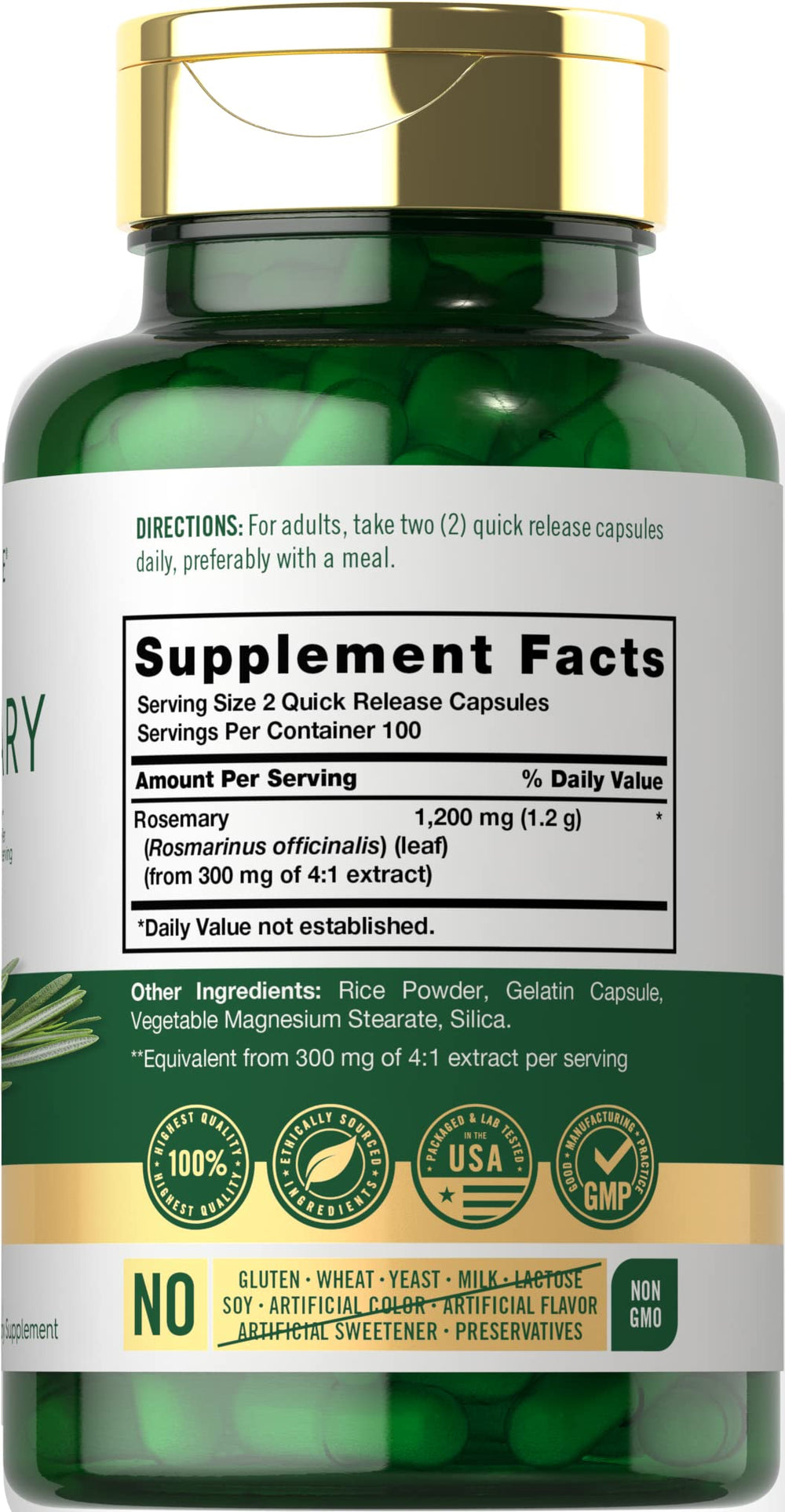 Carlyle Rosemary Capsules packaging and bottle