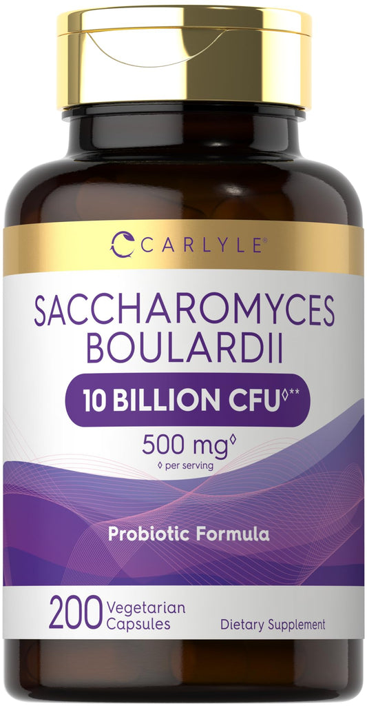 Carlyle Saccharomyces boulardii probiotic bottle label