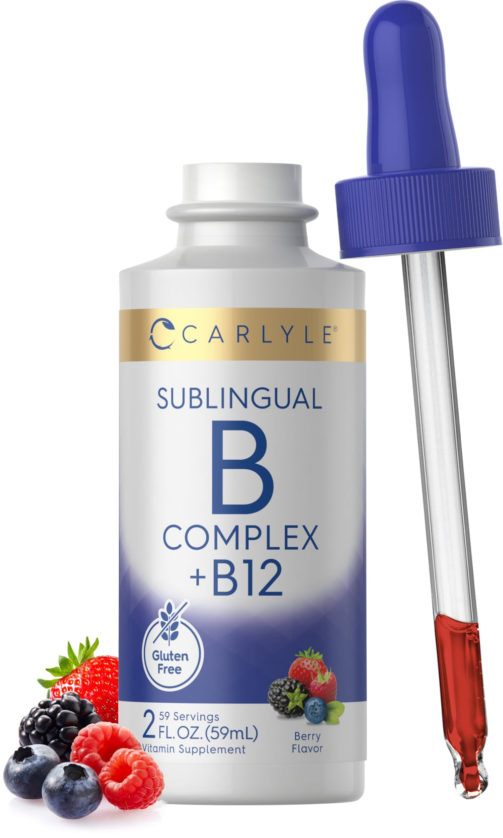 Carlyle Sublingual Vitamin B Complex Berry Flavor bottle - front