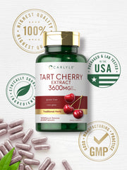 Product label of Carlyle Tart Cherry Extract Capsules