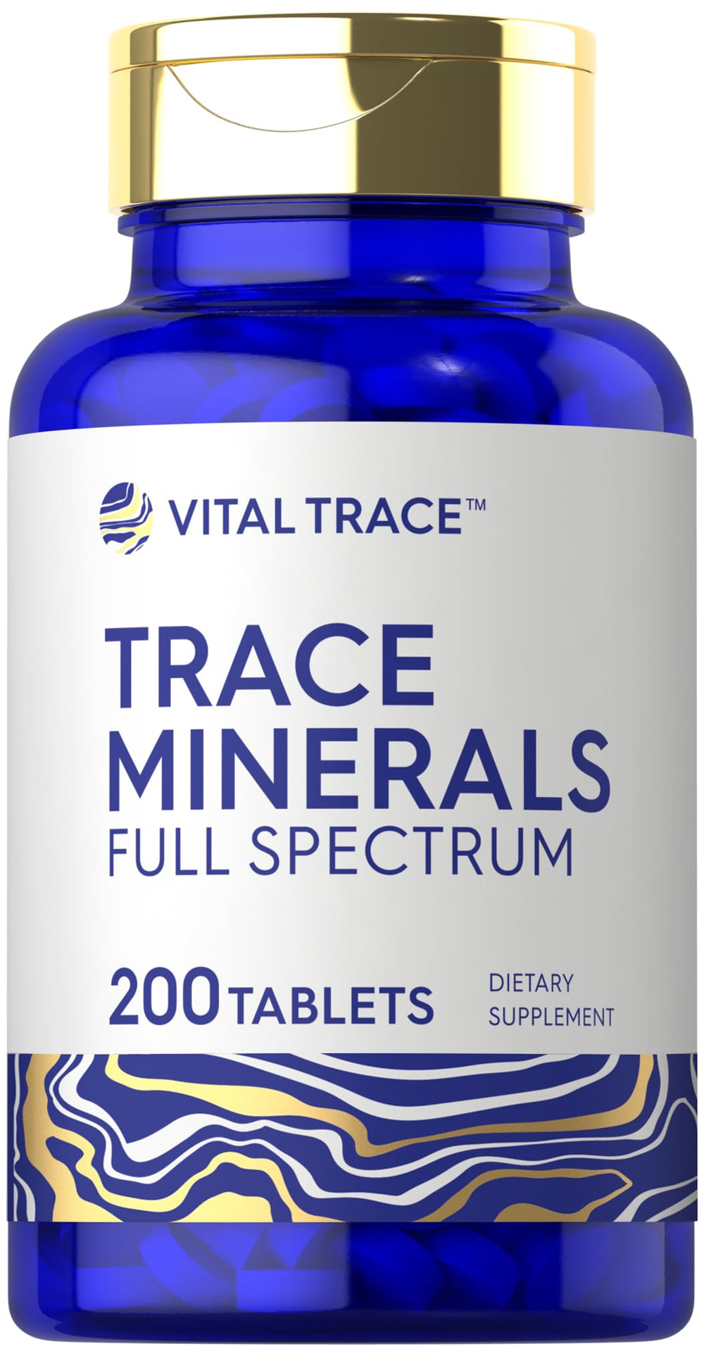 Front view of Carlyle Trace Minerals 200 Tablets bottle