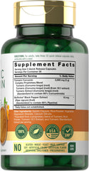 Close-up of Carlyle Turmeric Curcumin bottle and label