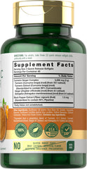 Close-up of Carlyle Turmeric Ginger 3000 mg Softgels on bottle label