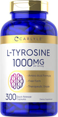 Carlyle Tyrosine capsules bottle 1000mg, 300 count