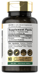 Close-up of Carlyle label on Chromium Picolinate bottle