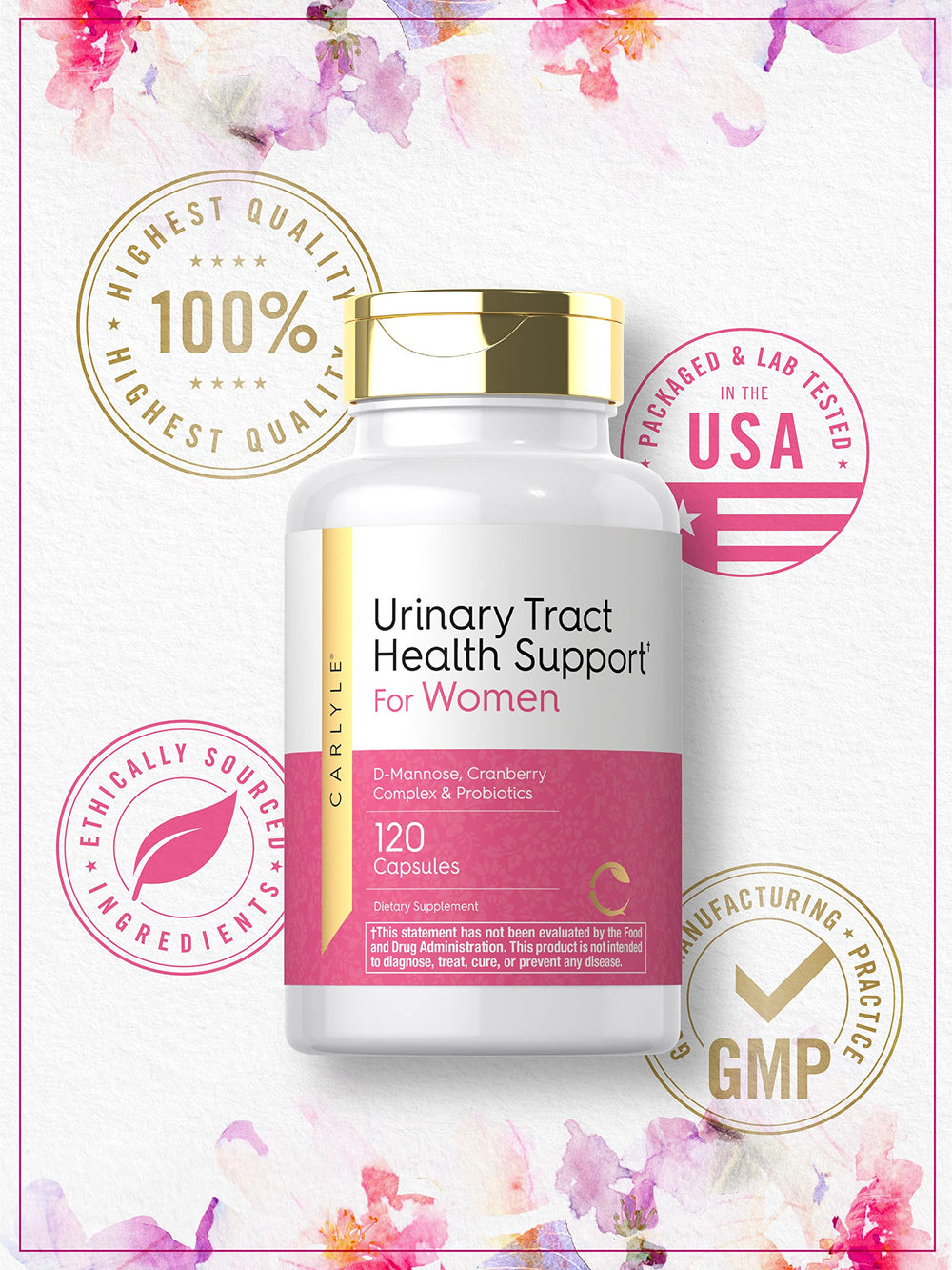 Studio shot of Carlyle Urinary Tract Health for Women product