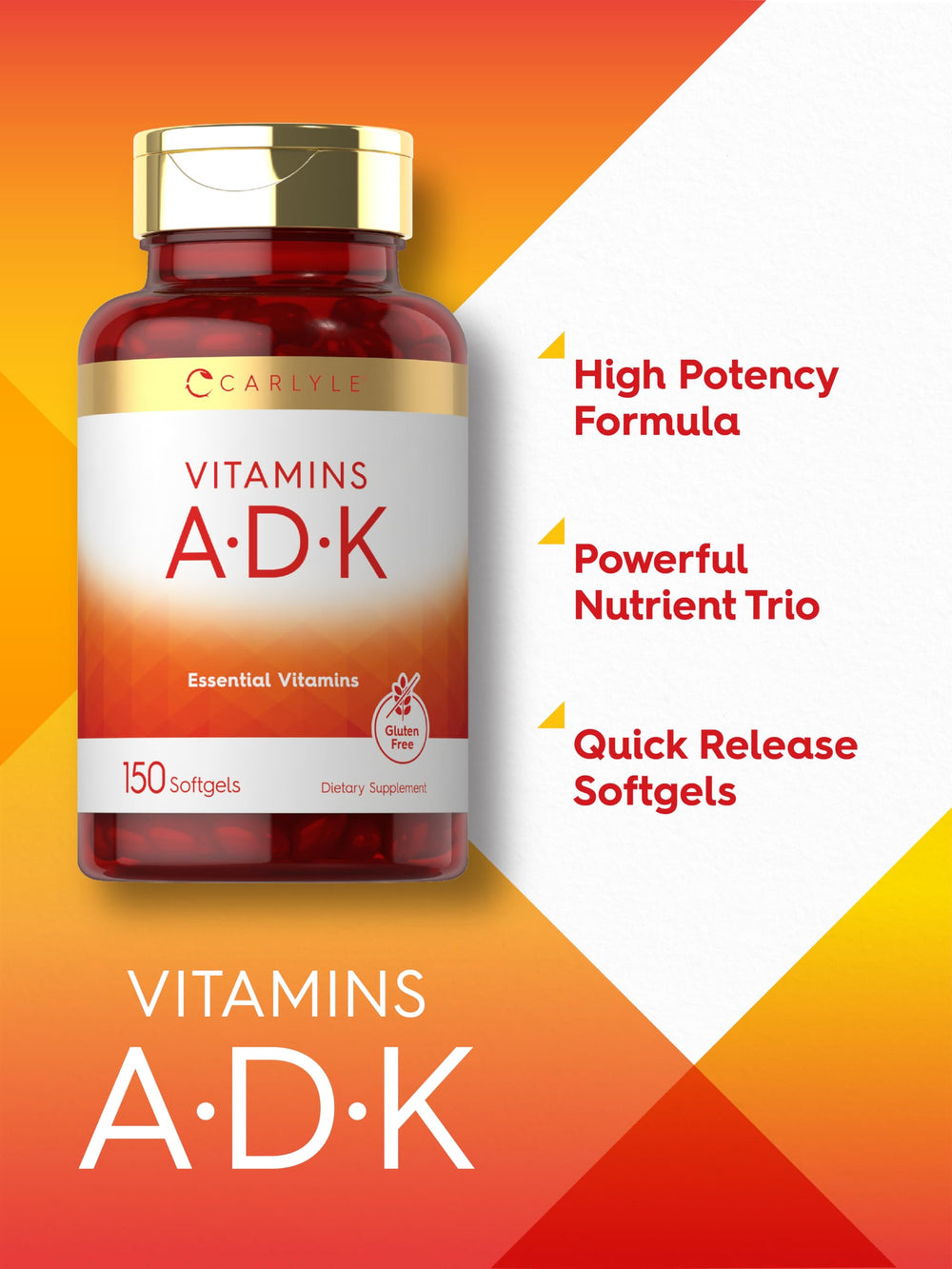 Non-GMO symbol on Carlyle Vitamin ADK packaging