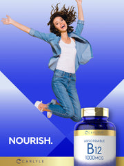 Non-GMO and gluten-free claim on Carlyle Vitamin B12 1000 mcg Absorbable Softgels