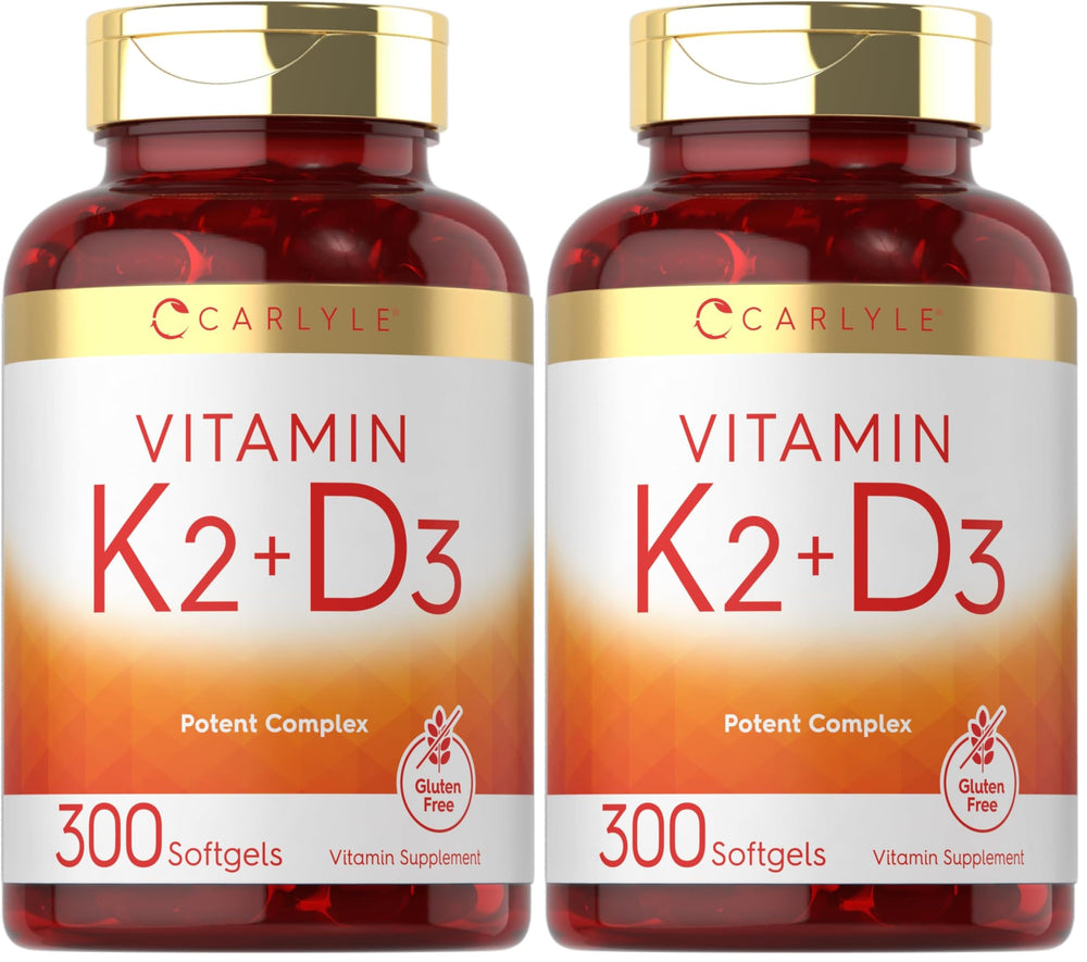 Carlyle Vitamin K2 + D3 300 Softgels bottle - front view