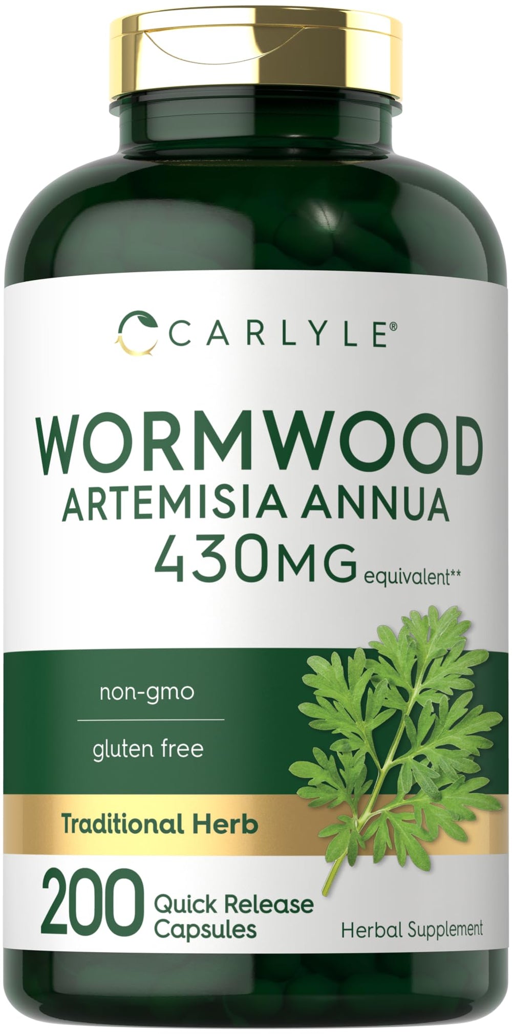 Carlyle Sweet Wormwood capsules bottle front with label