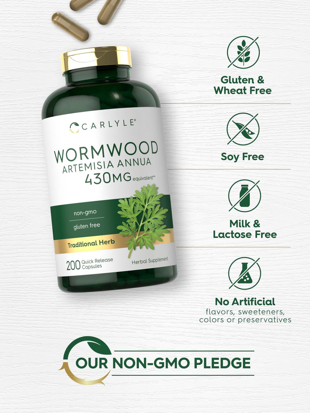 Laboratory tested Carlyle Wormwood ingredients and quality controls