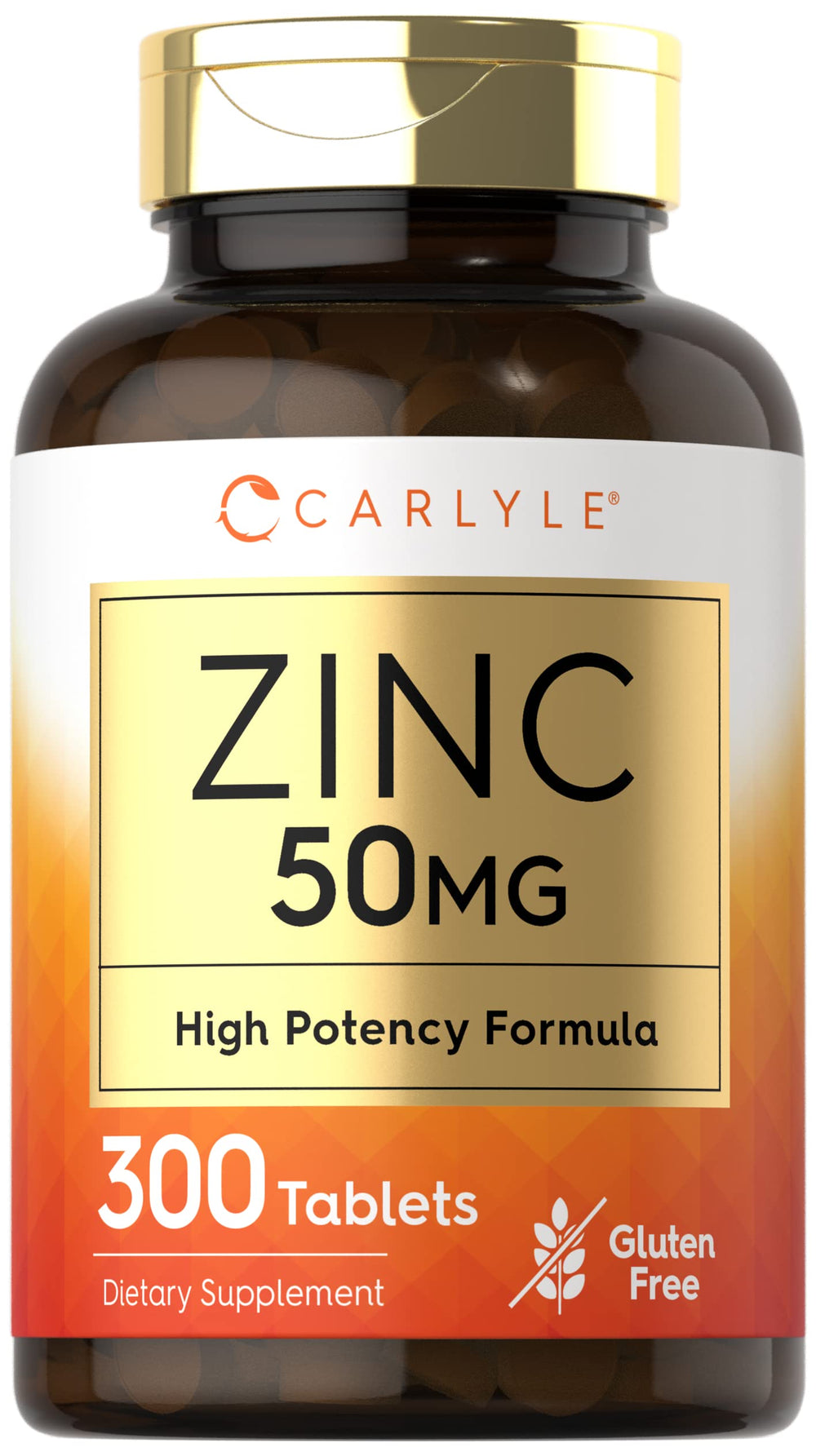 Carlyle Zinc 50mg 300 tablets front view