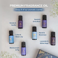 Starry Spell fragrance oil set packaging and display