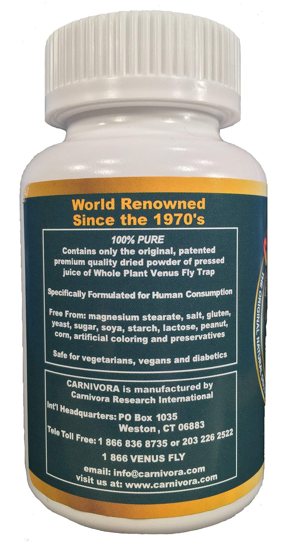 Carnivora Vegi-Caps packaging close-up highlighting sustainable materials