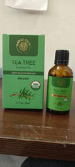 Carno Calm Tea Tree Oil bottle in amber glass with dropper