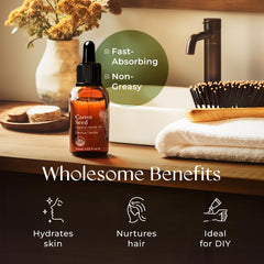 Carrot seed oil blends with essential oils