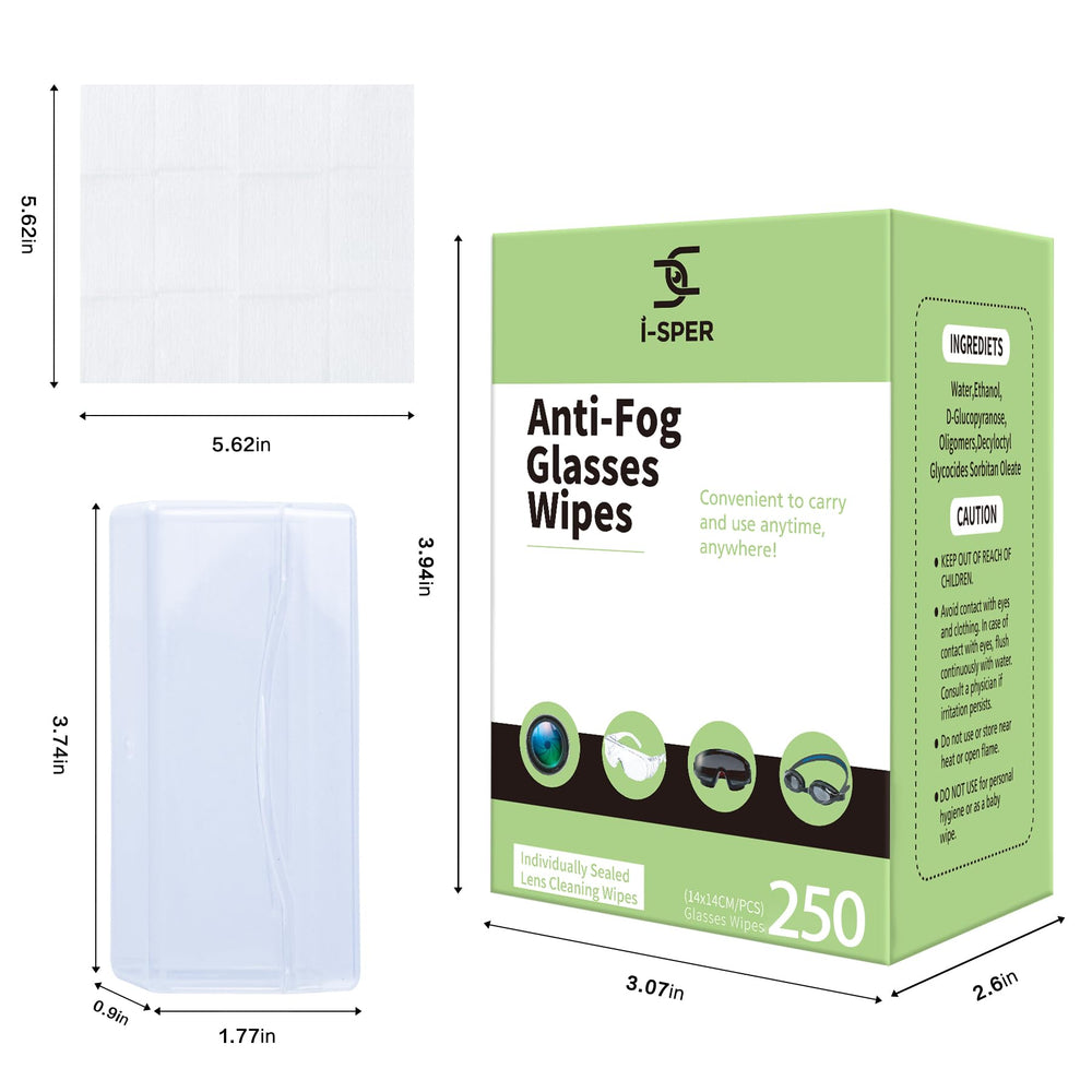 Carrying box with anti-fog wipes