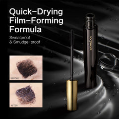 CARSLAN Light-Lengthening Mascara wear test confirms smudge-proof finish.