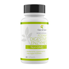 Casa de Sante FODMAP Digestive Enzymes bottle label on white