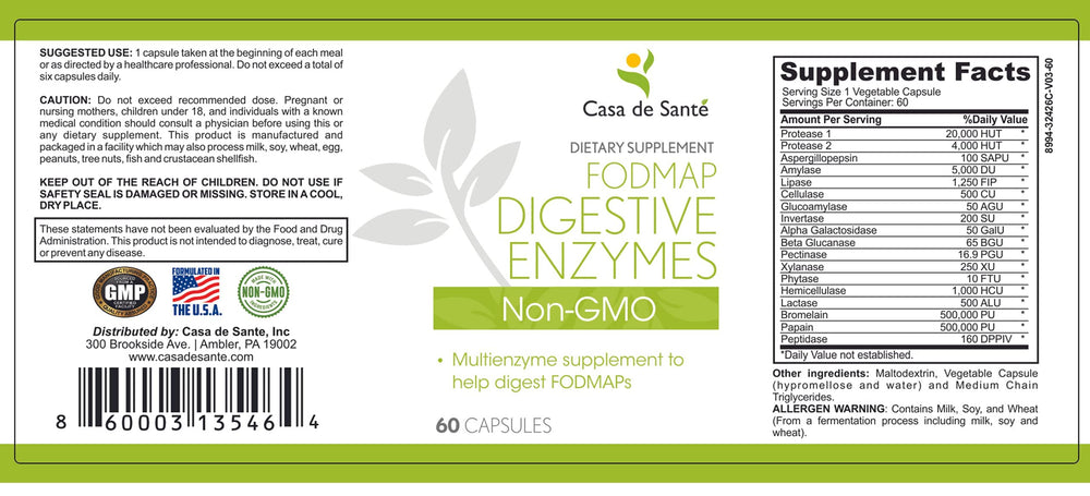 Graphic highlighting alpha-galactosidase and lactase for FODMAP relief