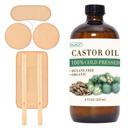 8 oz amber glass bottle of organic castor oil