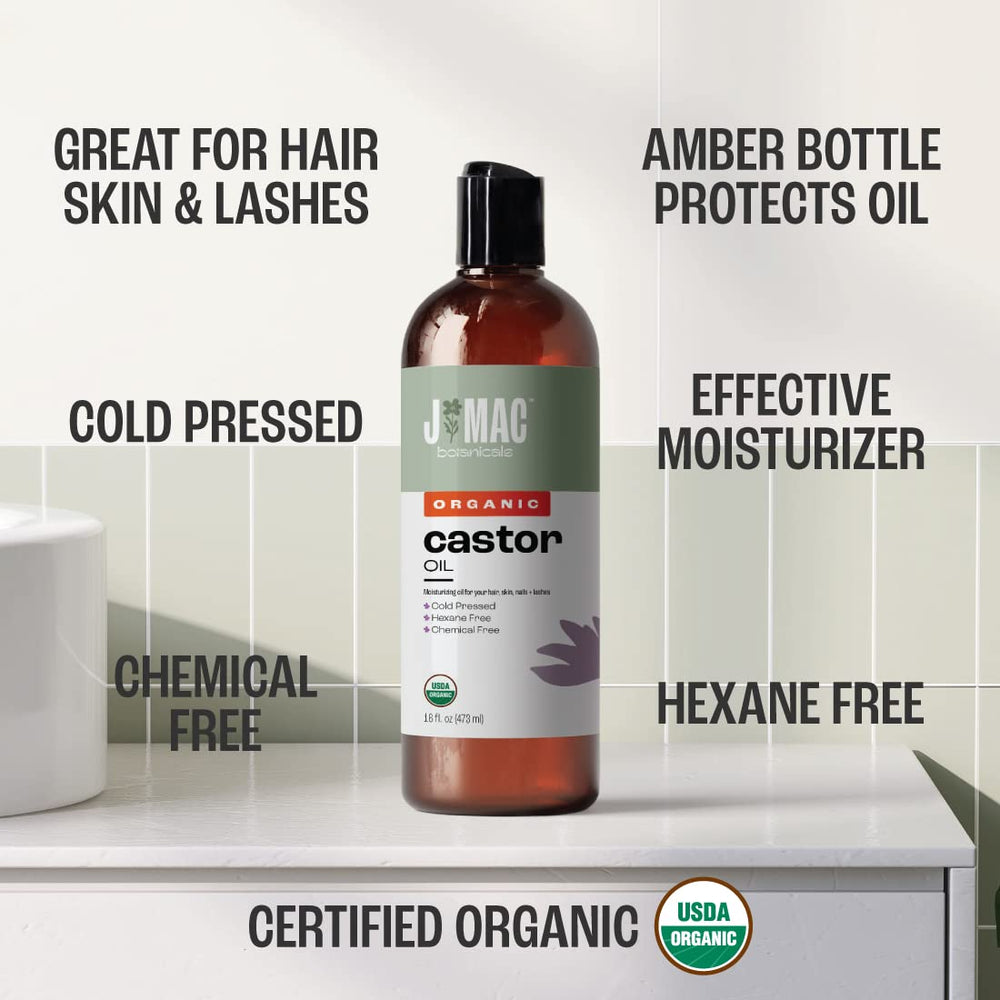Castor oil for face, skin, eyelashes and eyebrows